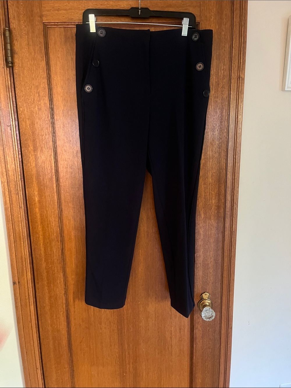 Nanette Lepore Navy High-Waist Button Front Trousers
